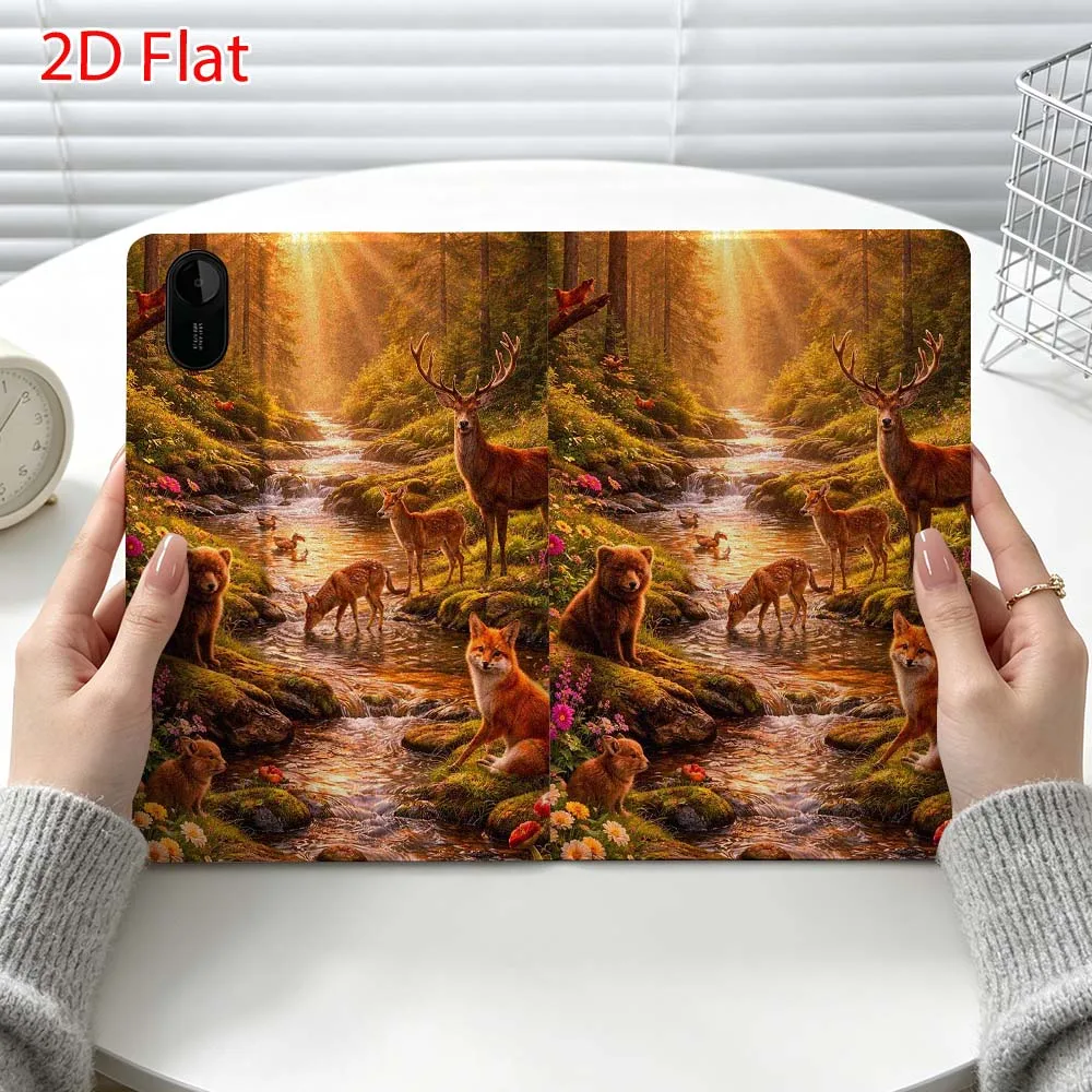 Cute forest animals Fashion For Xiaomi Poco Redmi Pad 8 2 4 C1 6 6S 7 7S SE 9.7 14 11 11.2 Inch Pen Tray Tablet Case
