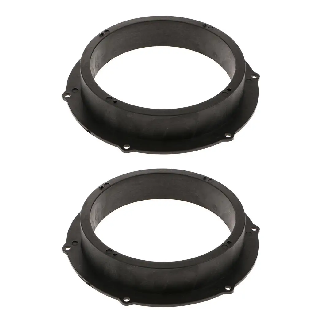 2pcs Black 6.5 inch Car Speaker Mounting Spacer Adaptor Rings for VW Magotan Skoda Durable Hard Plastic Construction