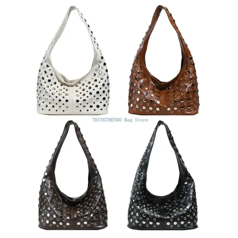 340D Trendy Leather Purse Shoulder Bag Retro Soft Hobos Bag Top Handle Handbag for Work