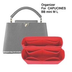 1 Pair,Purse Organizer Insert Fit For CAPUCINES BB MINI Bag Liner,Handbag Makeup Shaper,Shoulder Bag Lining Protector