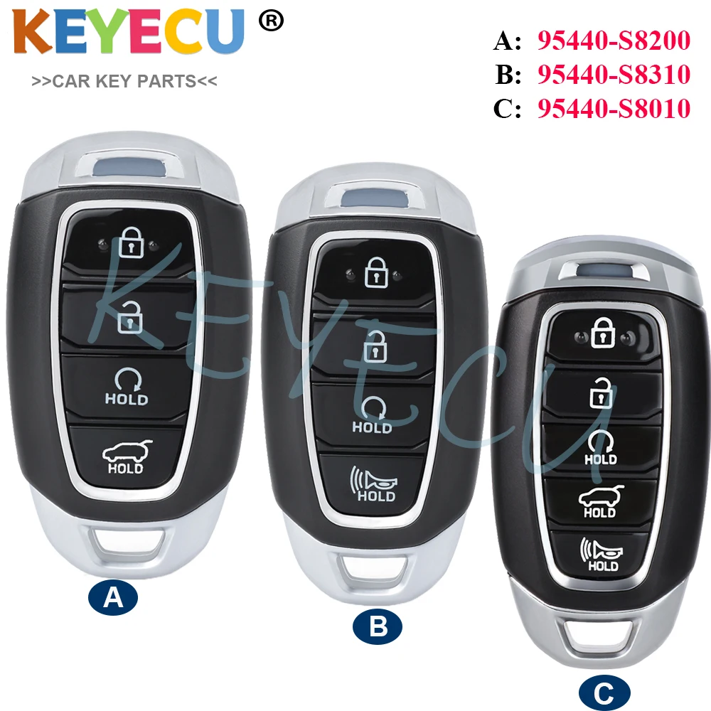 KEYECU for Hyundai Palisade 2019 2020 2021 2022 Smart Prox Remote Key Fob 433MHz P/N: 95440-S8200 95440-S8310 95440-S8010