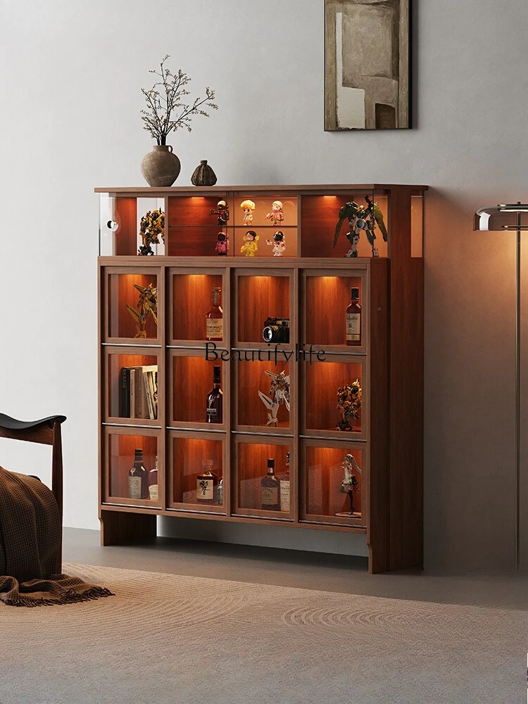 

Vintage Style Display Cabinet Dustproof Glass Wine Living Room Ornament Storage Cabinet