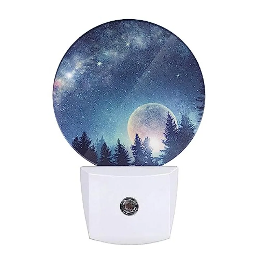 Luces Nocturnas Forest Moon para Enchufar a la Pared, Lámpara Nocturna LED con Diseño de Estrellas y Cielo Estrellado, Cielo Nocturno de la Vía Láctea, Cielo Estrellado de la Galaxia