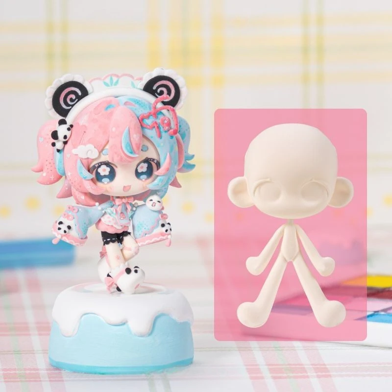 Q Version Doll Silicone Mold Ultra Light Clay Quick Forming Mold Split/Integrated Type DIY Anime Figure Polymer Clay Mould