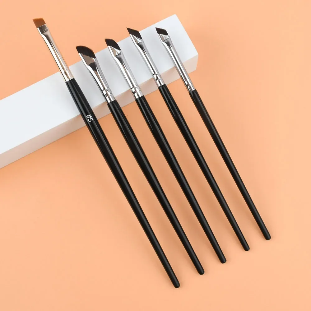 Karsyngirl 5Pcs Upgrade Blade Ultra Thin Fine Angle Flat Eyebrow Brush Under The Eyes Place Makeup Brush Precise Detail Brush