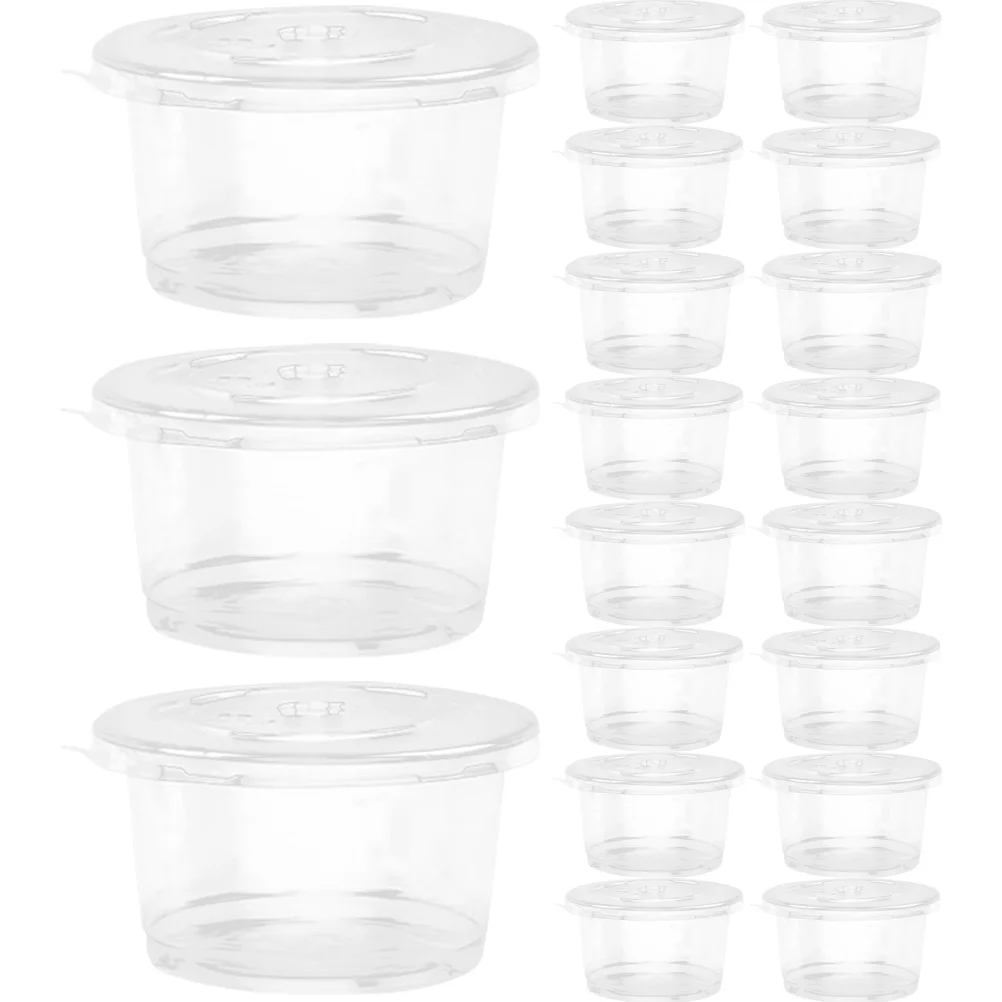 50 Pcs Ice Cream Disposable Pudding Cup Food Containers with Lids Cups Reusable Plastic Cake