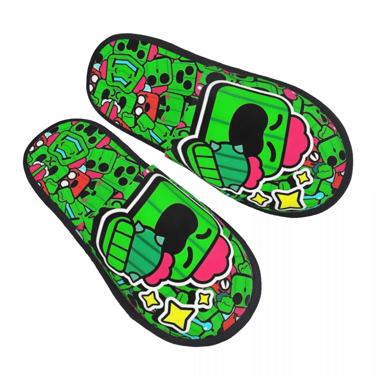 Brawll Emz Spike Squeak Plüsch Hausschuhe Schlafzimmer Spiel Cartoon Weiche Haushalts Fell Hausschuhe Slides Anti Slip