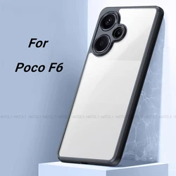 For Xiaomi Poco F6 Case Black Edge Transparent PC Cover Xiaomi Poco F6 Shockproof TPU Protective Phone Back Cover Xiaomi Poco F6