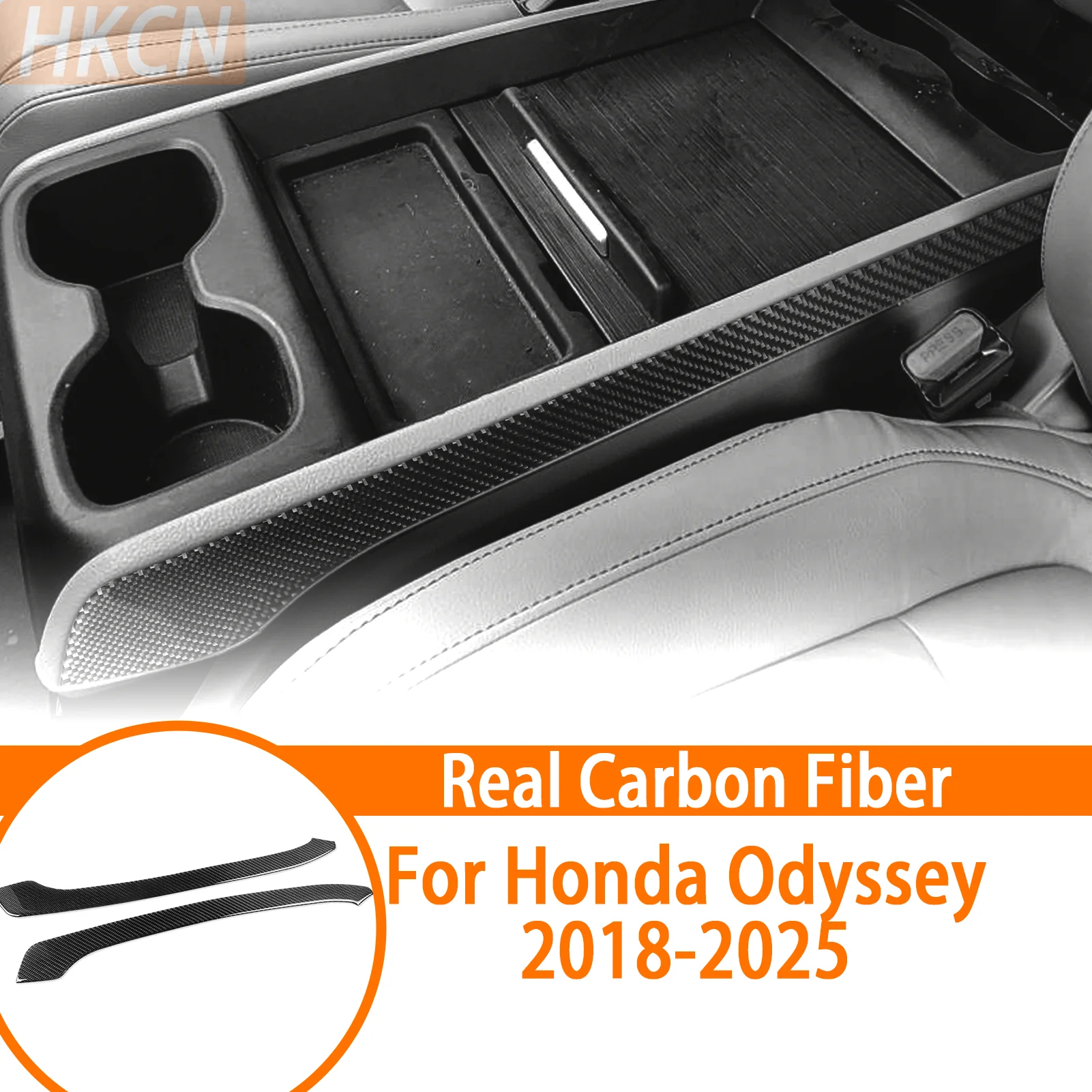 

Carbon Fiber Car Interior Center Console Armrest Box Decorative Accessory Stickers on Both Sides For Honda Odyssey 2018-2025