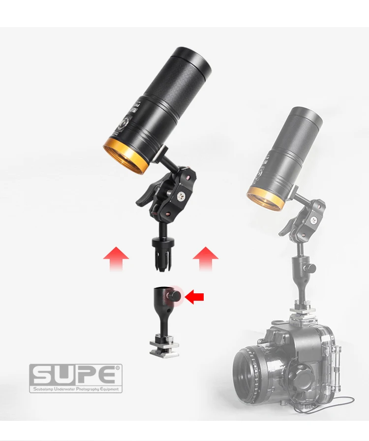 

SUPE ScubaLamp Diving Detachable Removable Cold Hot Shoe Ball Ys Adapter Mount Camera Housing Underwater Photography Accessories