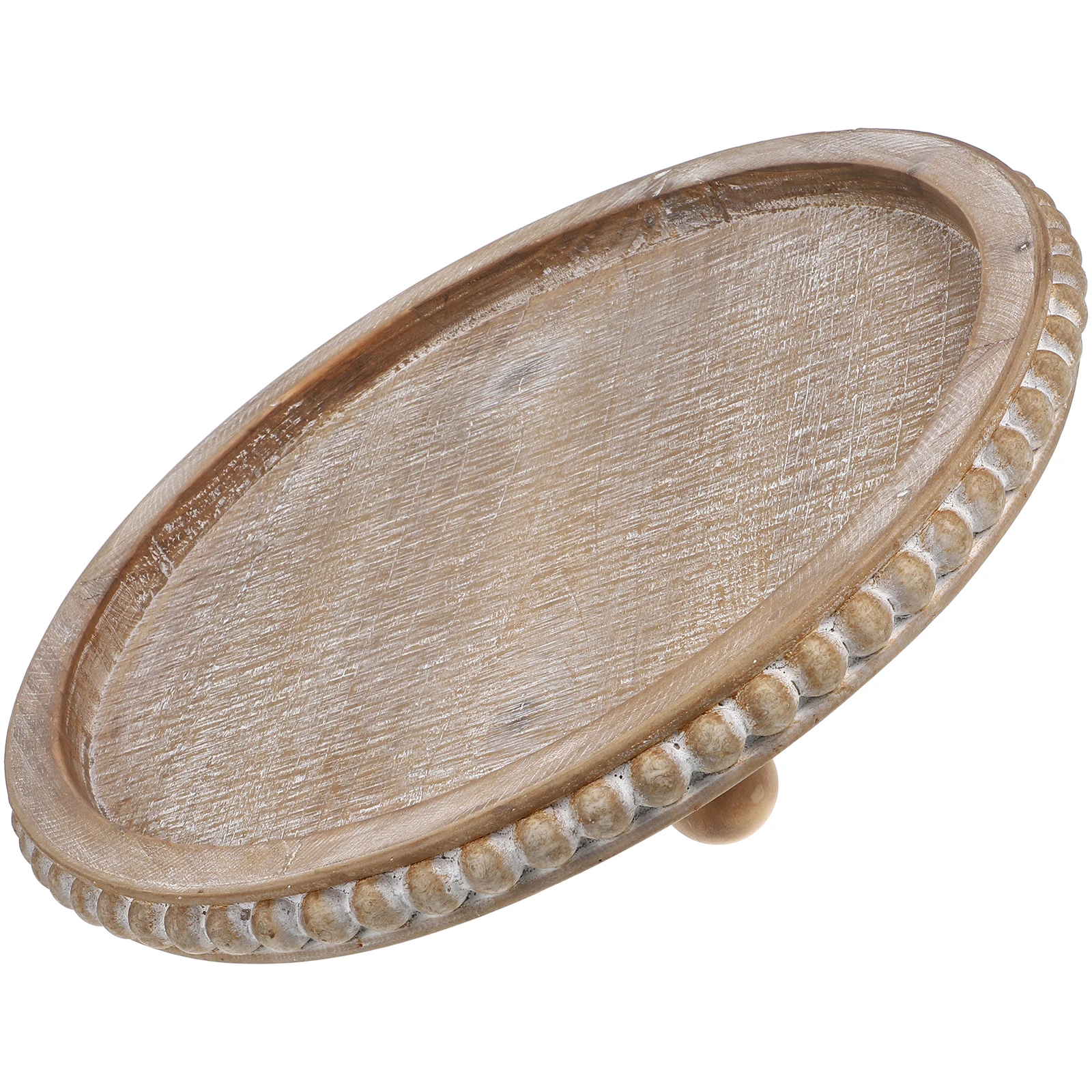 

Rustic Wooden Tray Round Plate Home Decor Holder Table Centerpieces Dining Room Vintage Design Wood Tray