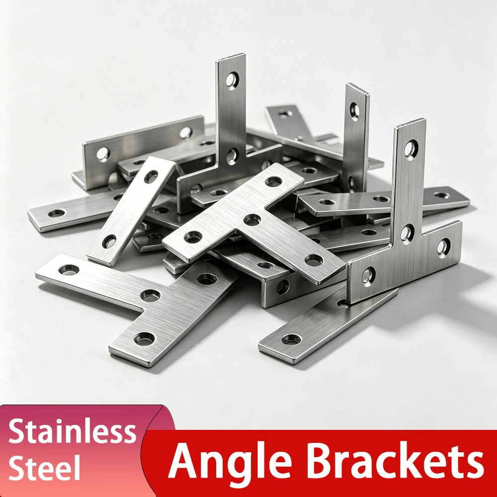 4/10 Pcs Thickened Stainless Steel Corner Code Angle Brackets Wooden Board Splicing Layer Plate Connector