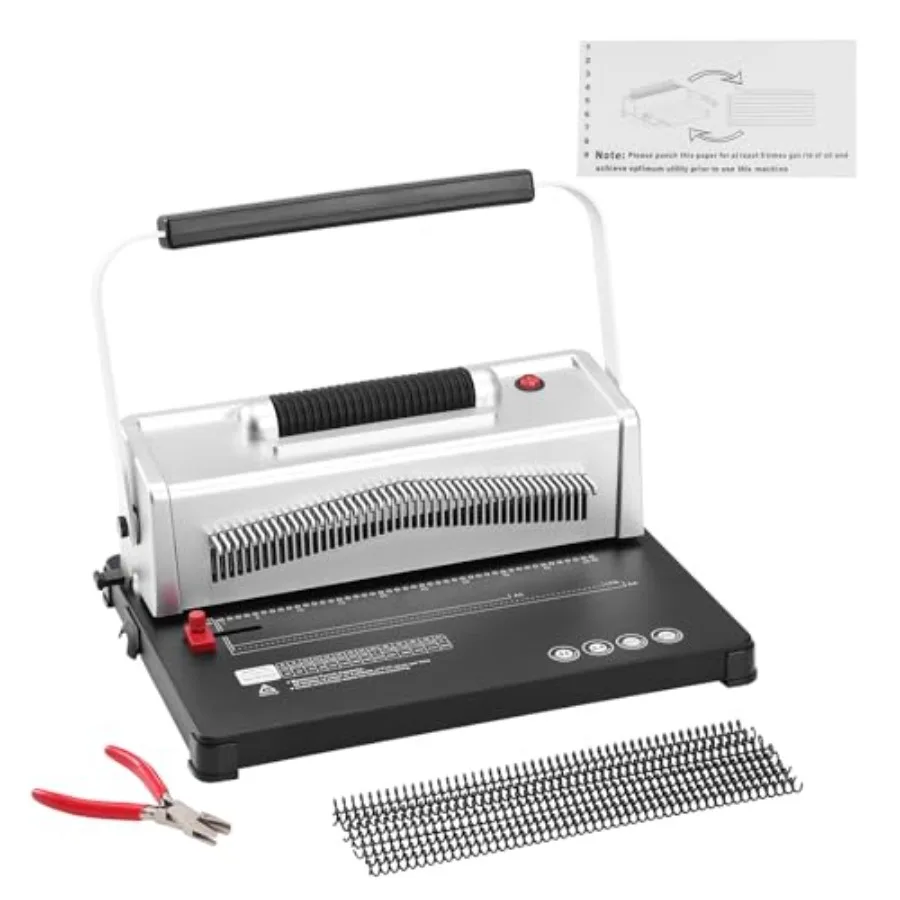 

Coil Spiral Binding Machine Manual Book Maker with Electric Binding 46-Holes Punch Binder 500 Sheets Ccity Includes 100pcs 5/16
