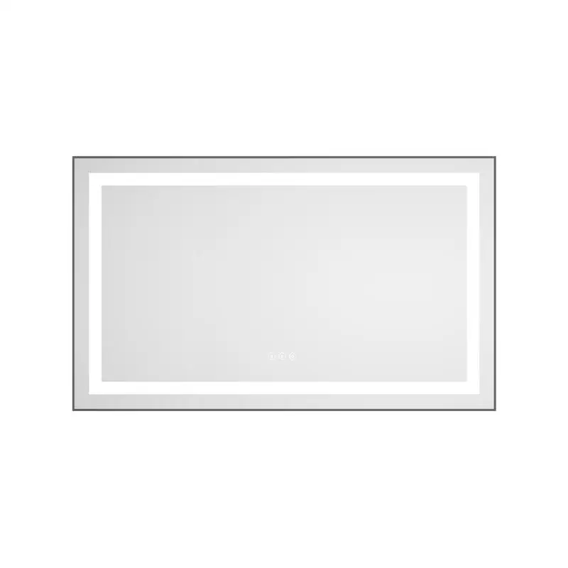 Lustro łazienkowe LED o wymiarach 40x24 cali, lusterko toaletowe do montażu na ścianie z podświetleniem przód/tył, aluminiowa ramka, funkcja zapobiegająca parowaniu, funkcja pamięci, 3