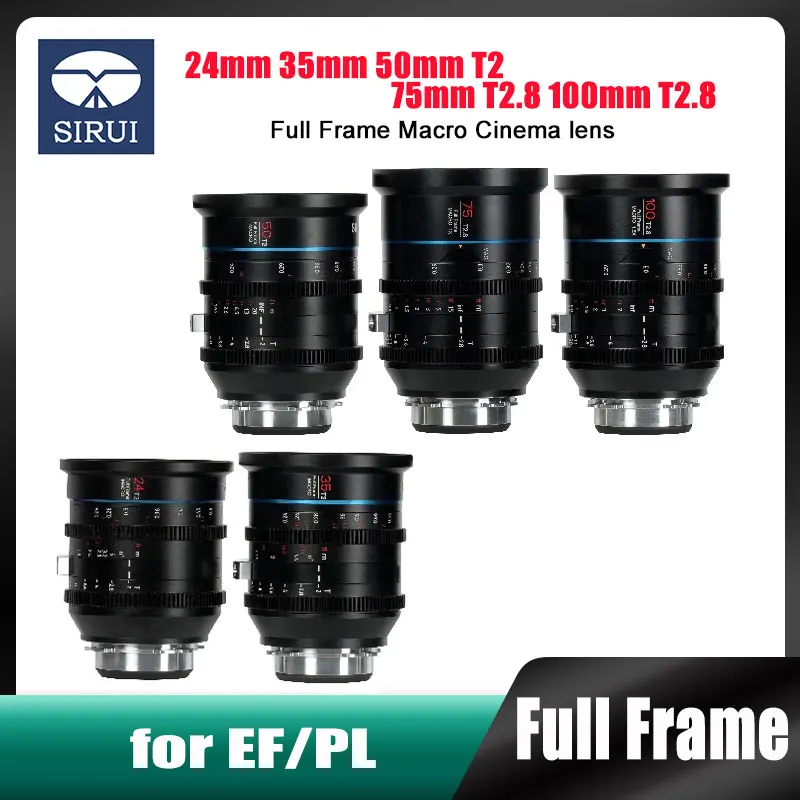 

SIRUI Jupiter 24mm/35mm/50mm T2 75mm T2.8 1:1 100mm T2.8 1:1.5 Full Frame Macro Cinema lens For EF PL Cine Cameras