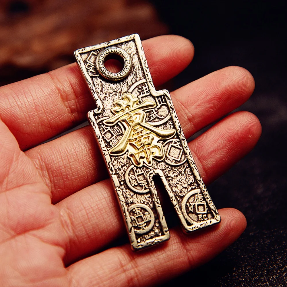 

​​Brass Retro Knife Coin & Cloth Coin Mini Decorative Hanging Ornament for Home Decor – Antique Style Collectible Accent​​