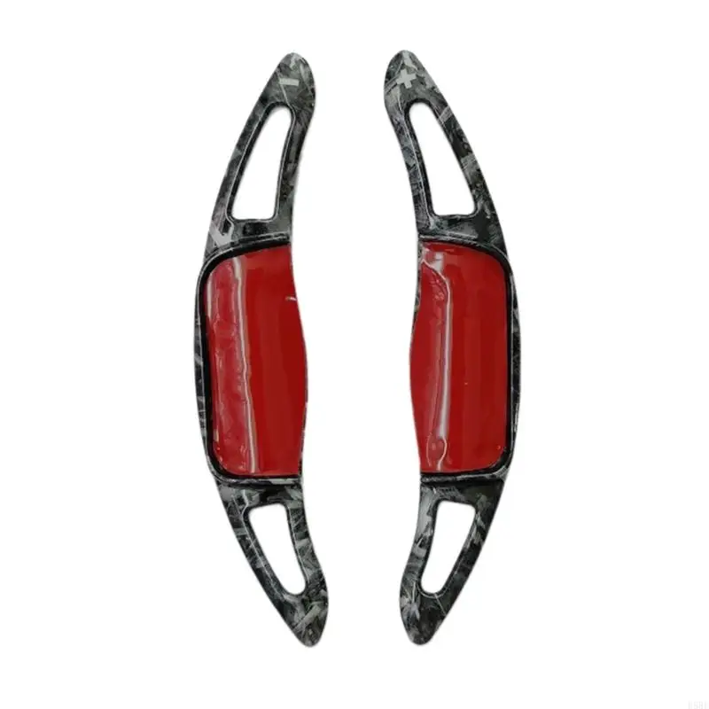 D5BE ABS Shifter Paddle Carbon-Style Steering Wheel Detail Trim with Adhesive Backing, Interior Accent, Vehicle Fit Check