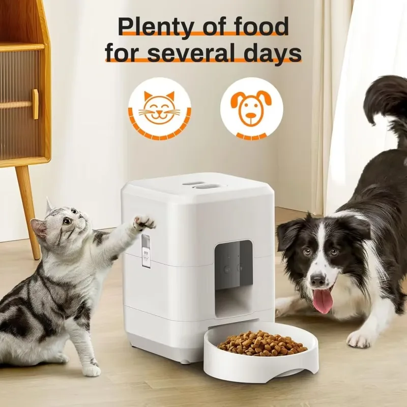 2L Automatic Pet Feeder Smart Dog and Cat Bowl with Solid Pattern Battery Operated Plastic Material