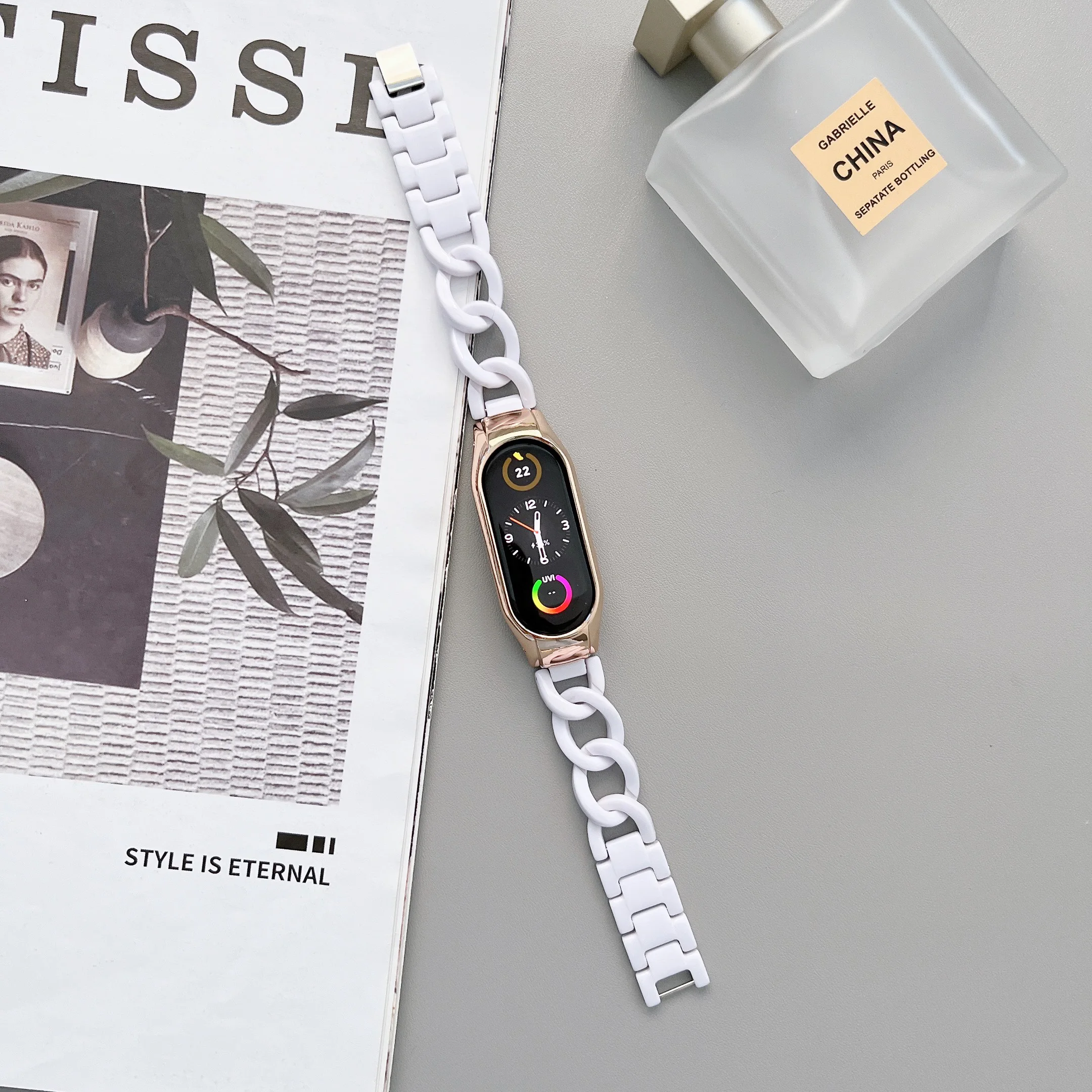 Resin Strap For Xiaomi Mi Band 7 Single Row Denim Chain Sports Smart Bracelet Wristband For Xiaomi Mi band 6 5 4 3 Correa strap