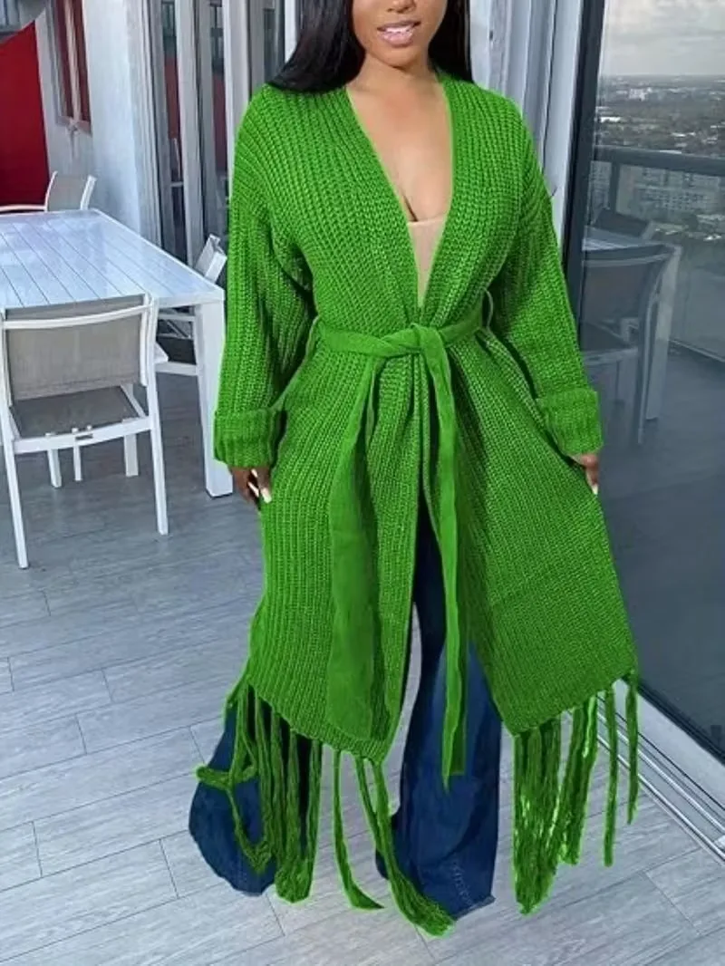 سترة نسائية أنيقة طويلة جدًا - معطف مفتوح من الأمام غير قابل للتمدد، سترة ماكسي قابلة للغسل في الغسالة لخريف/شتاء، رسمية