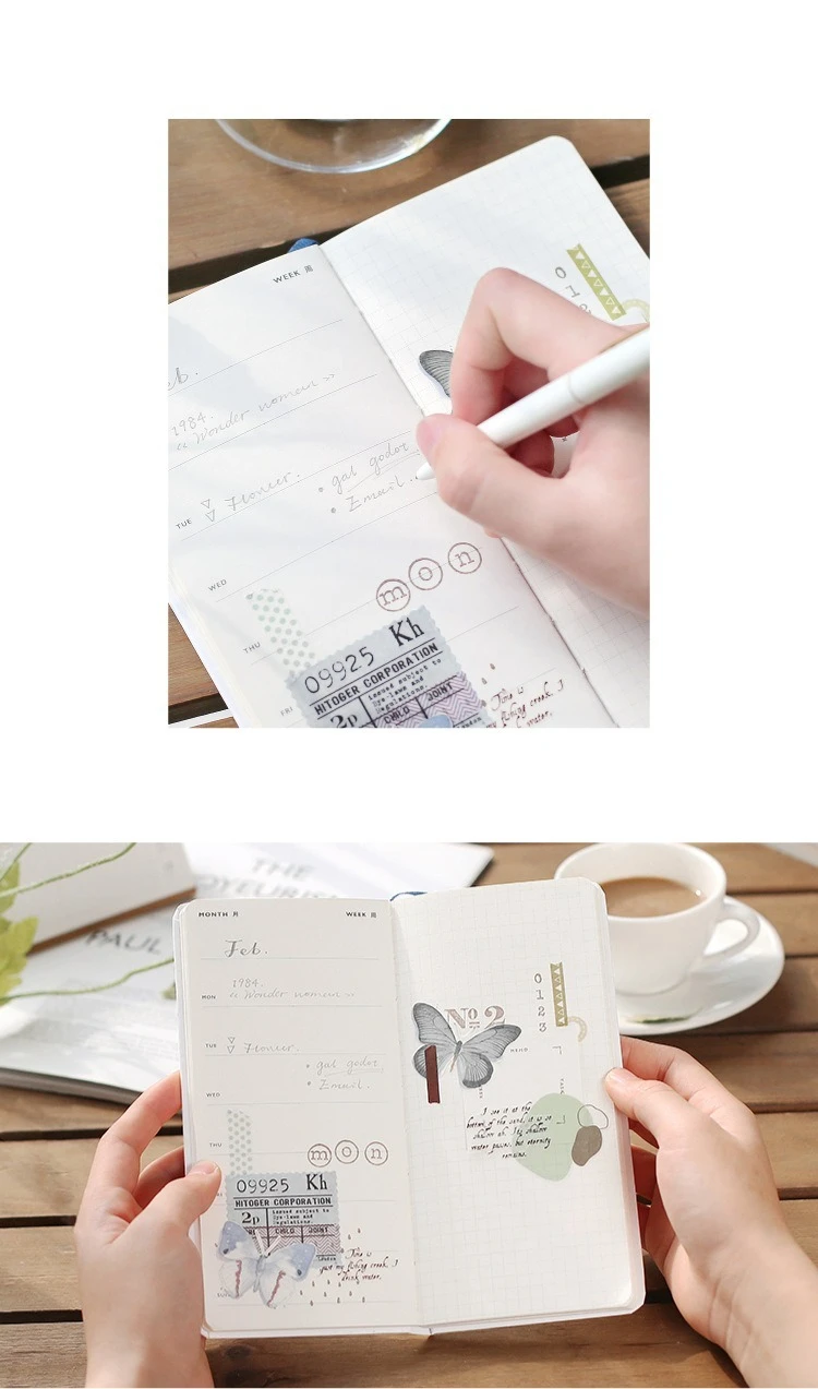 1 Stück selbstbefüllbares Wochenplaner-Notizbuch, Handbücher, Whispers, Silent Literature and Art, Forest Series, Fresh Retro Week Plan Book – Detail 10