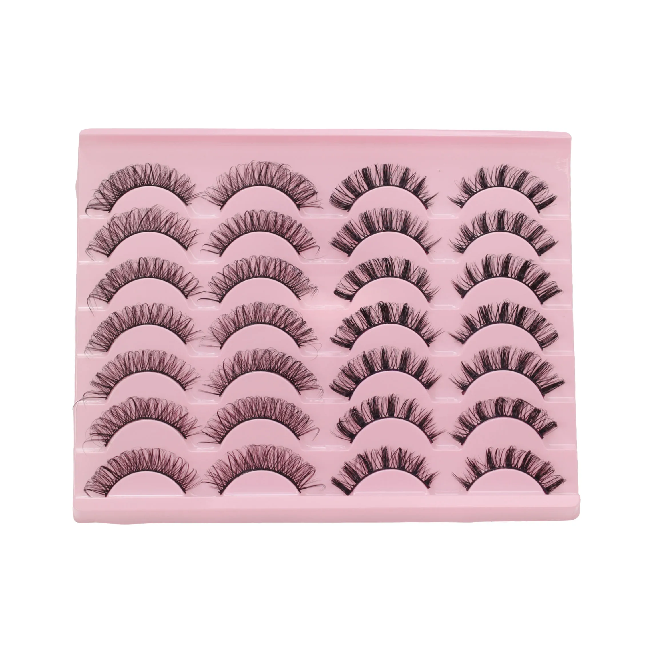 14 paar valse wimpers met grote capaciteit en twee effecten voor u om te schakelen en uw mooiste zelfinstructuur vinden