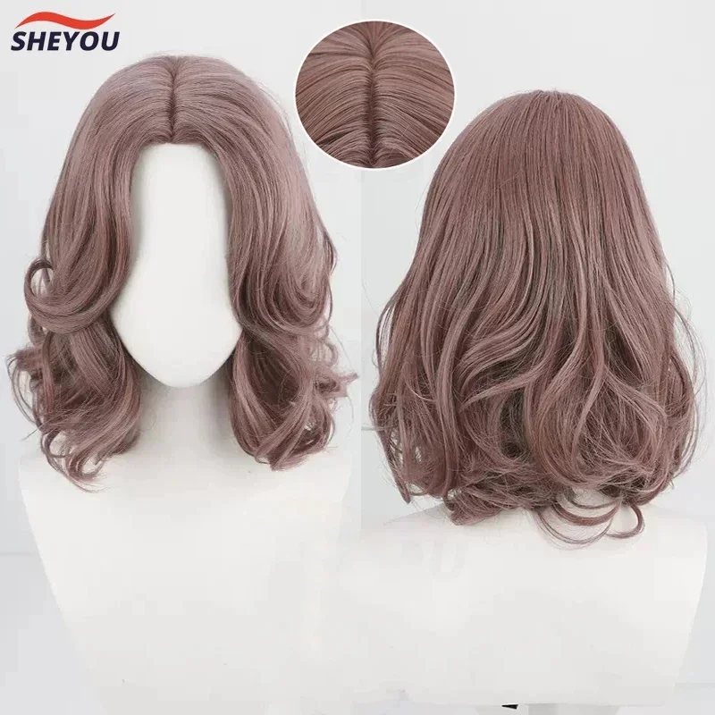 Melina Cosplay Wig Ranni Short Mid Parting Taro Color Curly Heat Resistant Synthetic Hair Party Anime Wigs Wig Cap