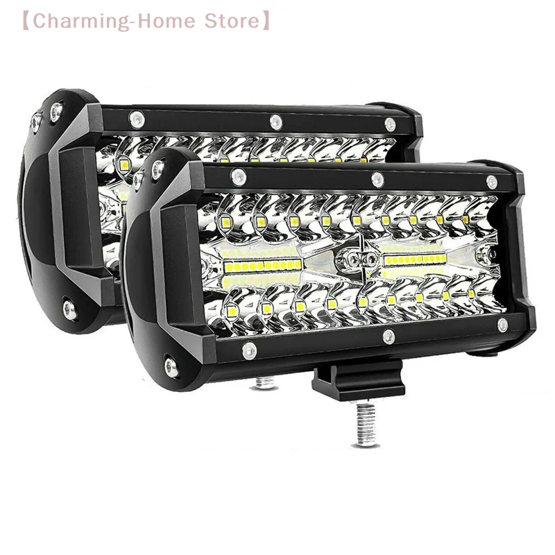 

【M】2Pcs 7'' LED Work Light Bar 800W Spot Flood Beams Combo For Car Tractor Boat OffRoad Truck SUV ATV Car Repairing Lights