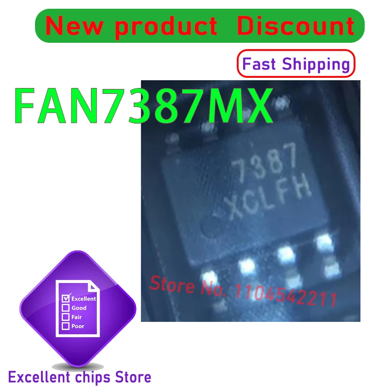 Original FAN7387MX FAN7387 7387 SOP-8 100% New and Genuine (5-10)pcs/lot