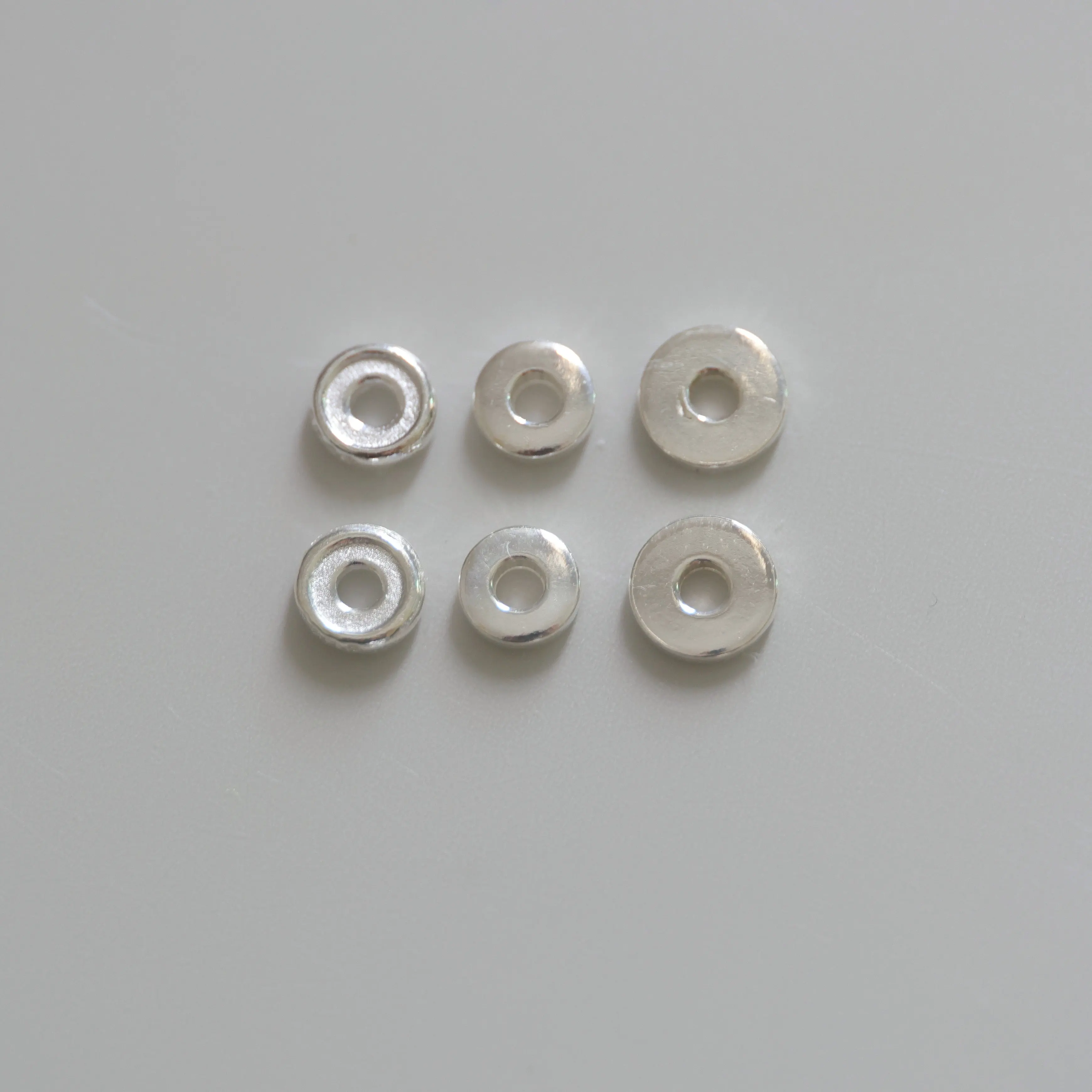 10pcs 100% Solid 925 Sterling Silver Round  Spacer Beads for DIY Fine Jewelry Making Jewelry Finding Accessories JQ0090