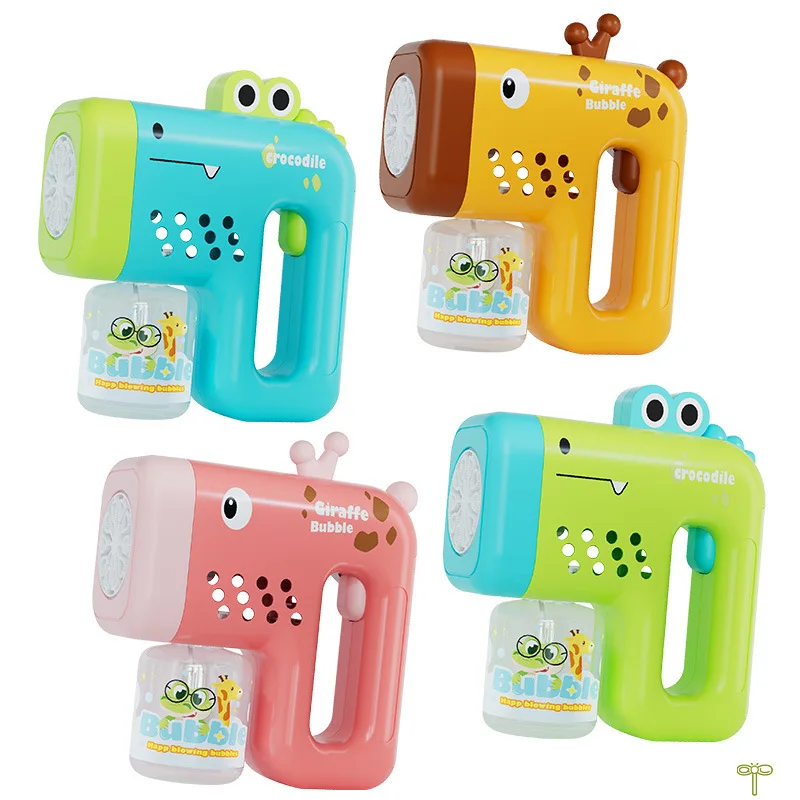 New GiraffeElectric Automatic Light Bubble Machine Bubbles Gun Summer Beach Bath Outdoor Game Fantasy Toys for Children  Gift