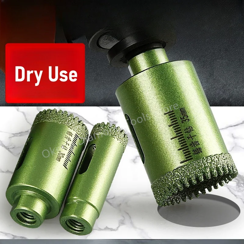 Serrilhada Dry Drilling Opener Buraco Diamante Saw Broca Brasagem Mármore Concreto Azulejo Ferramenta de Vidro M10 1pc
