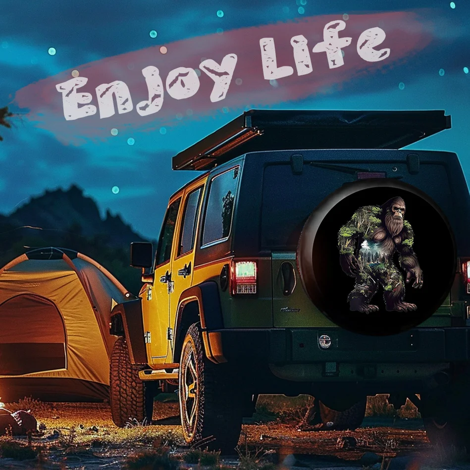 Rainproof Spare Tire Cover  Durable Polyester, Fits Most Cars, SUVs & RVs  Perfect For Camping & Travel