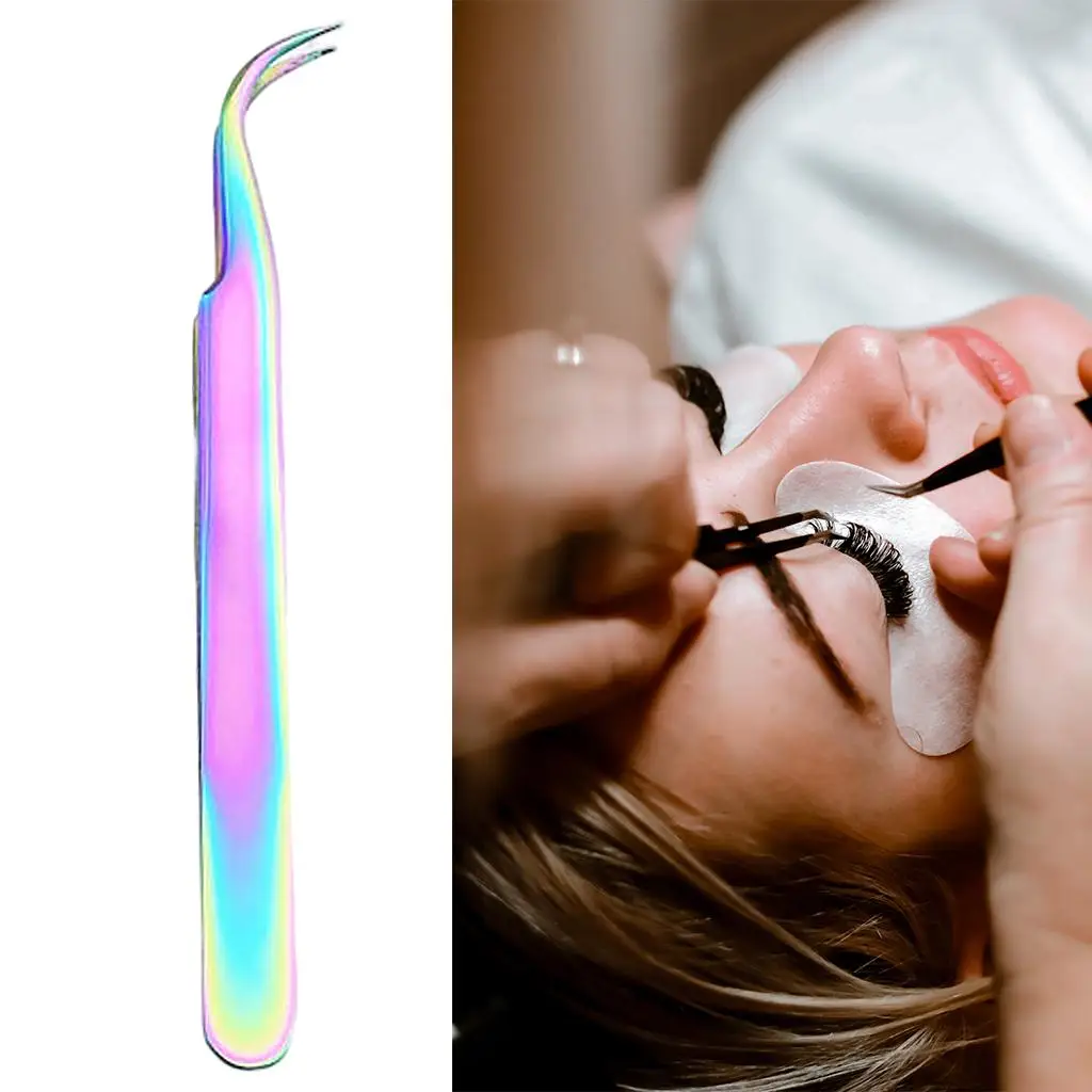 Stainless Steel Professional Tweezers Straight and Curved Tip Nippers for Volume Isolation Lashes Lash Extension Supplies