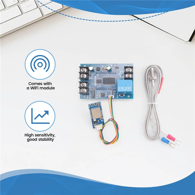 A19F-12V DC Digital Temperature Controller, Wifi APP Control High Temperature Control Module -99 Celsius-999 Celsius 24V