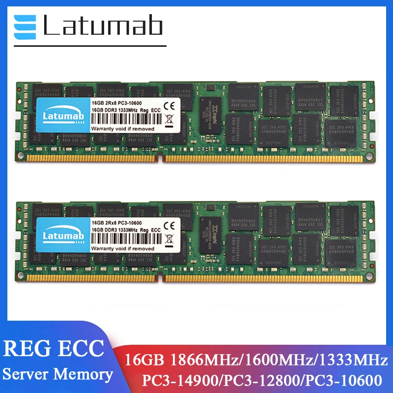 

Latumab Memoria RAM DDR3 16GB 32GB 64GB 1866 1333 1600MHz Server Memory PC3-14900 12800 10600 240Pin REG ECC Registered Memory