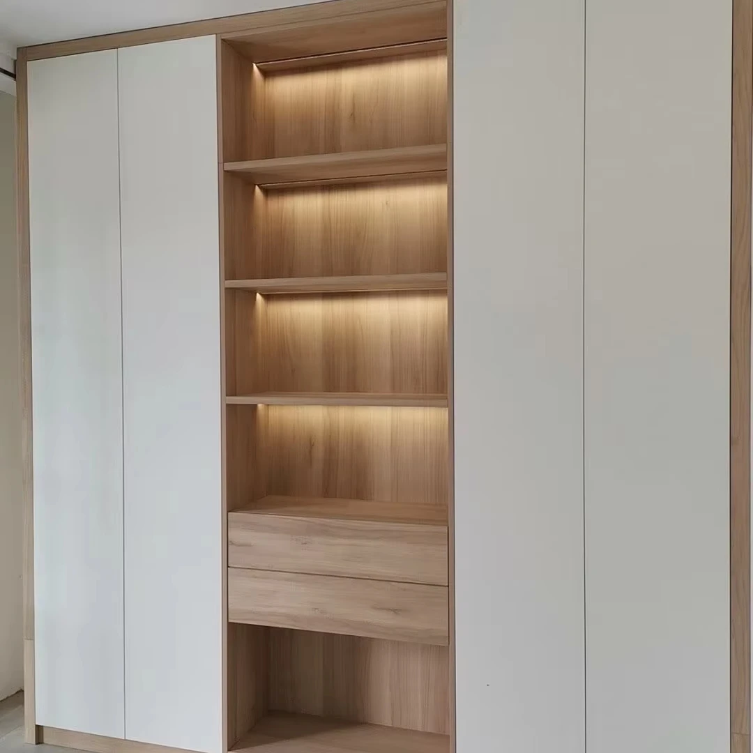 Professional Solid Wood Wardrobe with Modern Design for Home Bedroom Cloakroom Villa & Living Room Usepromote sales