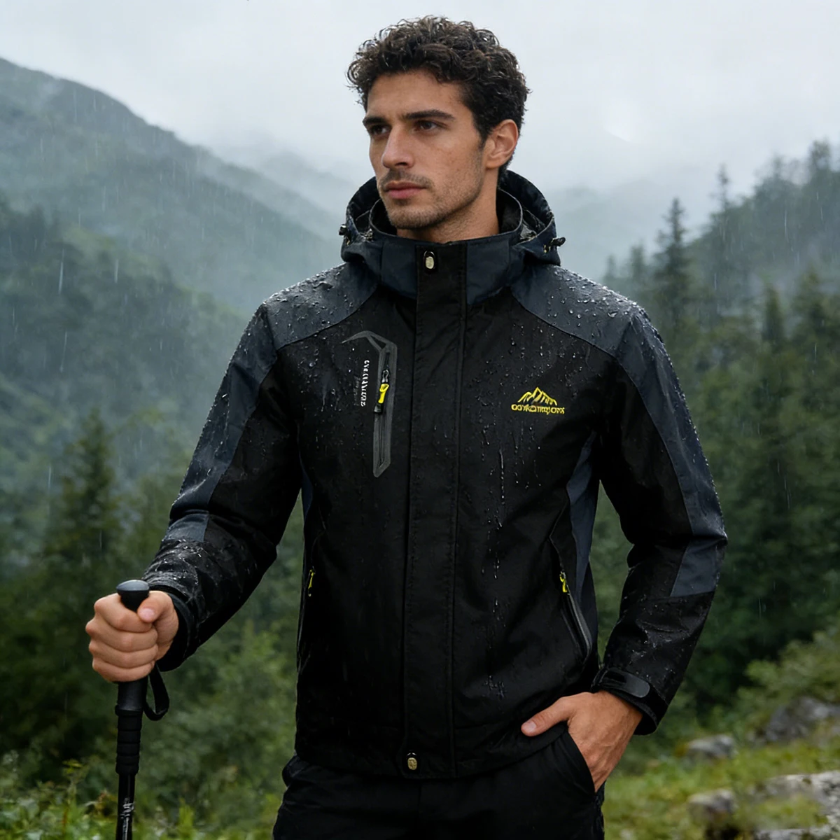 Maxulla Spring Men's Waterproof Jacket Outdoor Men Windproof Mountain Jackets with Hood Fashion Mens Hiking Trekking Coats