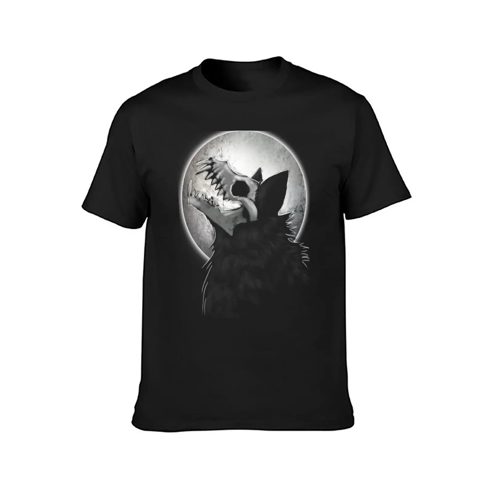 Skull Wolf Howl T-Shirt man t shirt anime clothes mens designer clothes