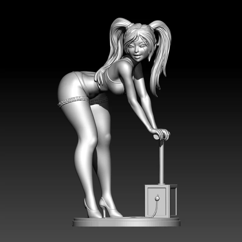 1/18 1/24 Resin Model Kits  The Game Girl Sculpture  Unpainted Figure No Color RW-1075