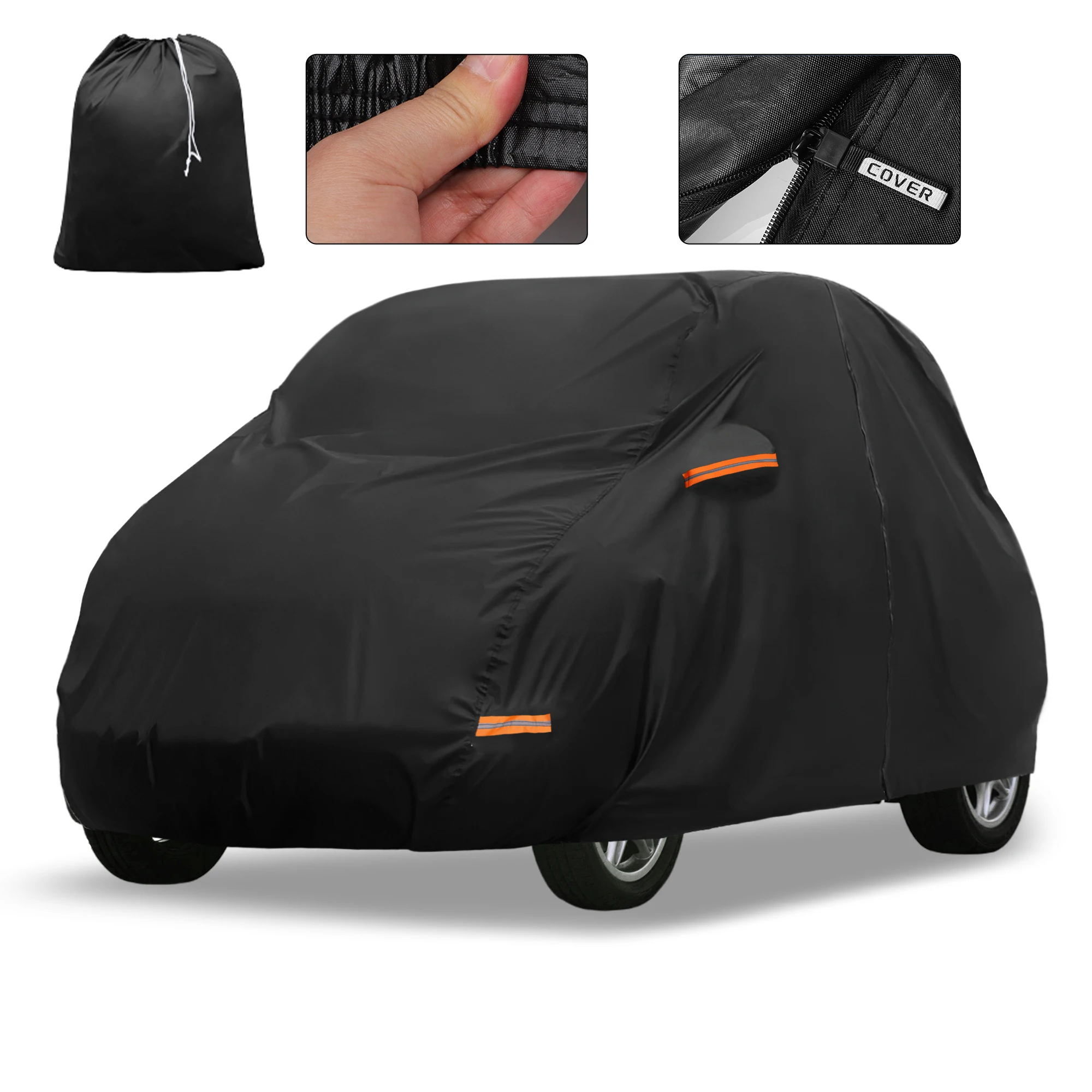 

Автомобильный чехол Motoforti для Smart Fortwo 2007-2019 210D-PU, уличный полный автомобильный чехол на все погоды с дверной молнией