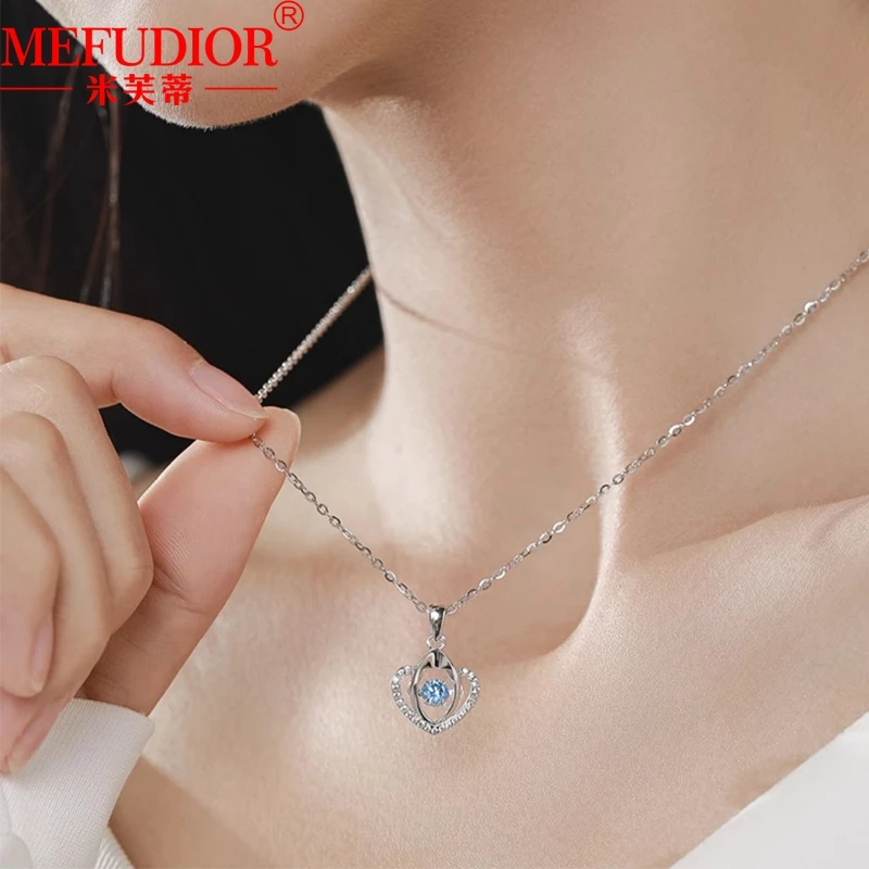 Kalung hati emas mawar 18k berlian Moissanite dengan sertifikat untuk wanita hadiah perhiasan mode liontin Hari Valentine pacar perempuan