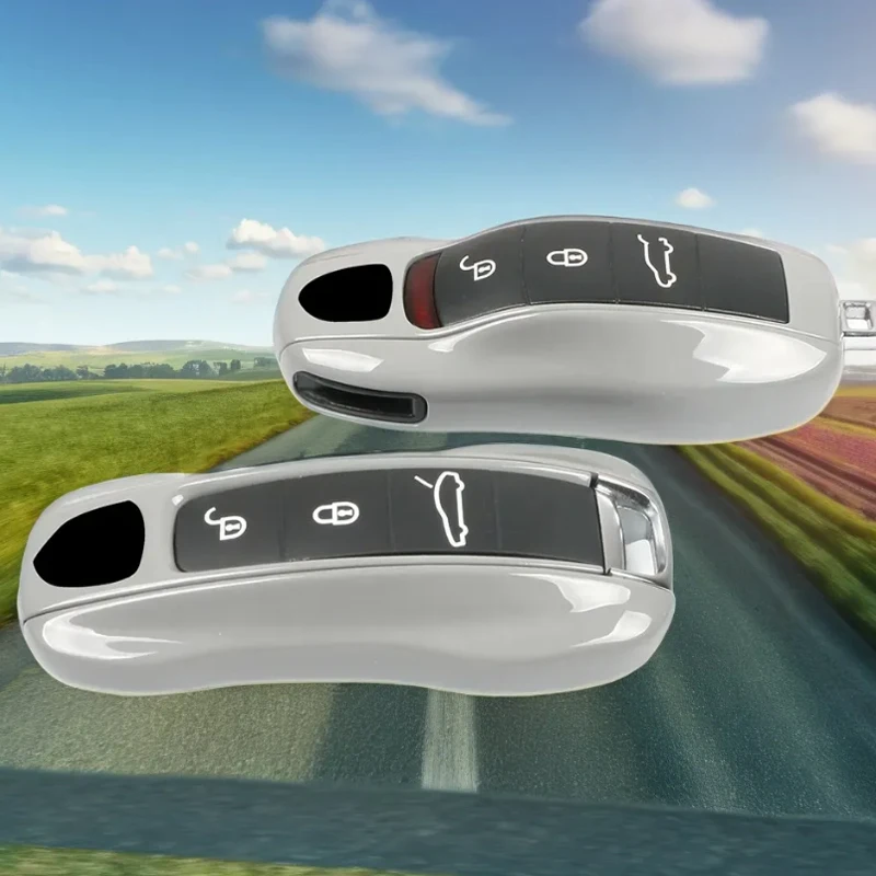 

Matt Gray for Porsche Mancan Panamera Cayenne 718 911 Boxster Cayman Remote Car Key Case Cover Shell Replacement Kit Accessories