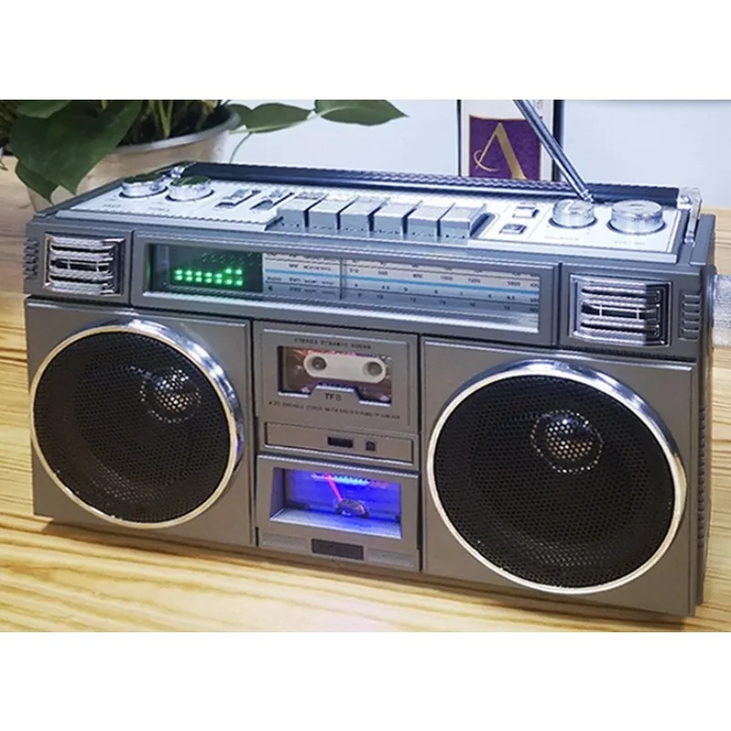 Vintage Bluetooth Speaker Stereo Radio Recorder Heavy Bass Portable Usb Tf Card Audio Player High Sound Quality Music Box