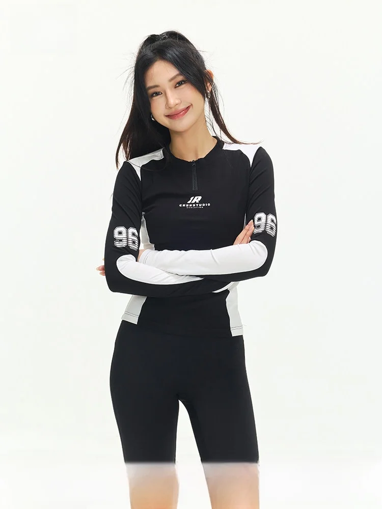 

ER Color Blo Slim Fit Long Sve Спортивная футболка Женская одежда для велоспорта Повседневная одежда для активного отдыха Activi Тонкая смесь хлопка