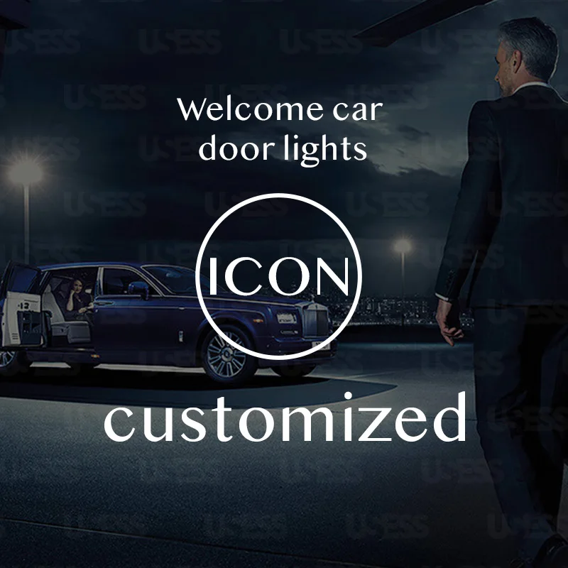 Welcome light icon customized glass lens HD suitable for BMW  Audi  Benz Porsche Tesla Land Rover Jaguar VW LEXUS