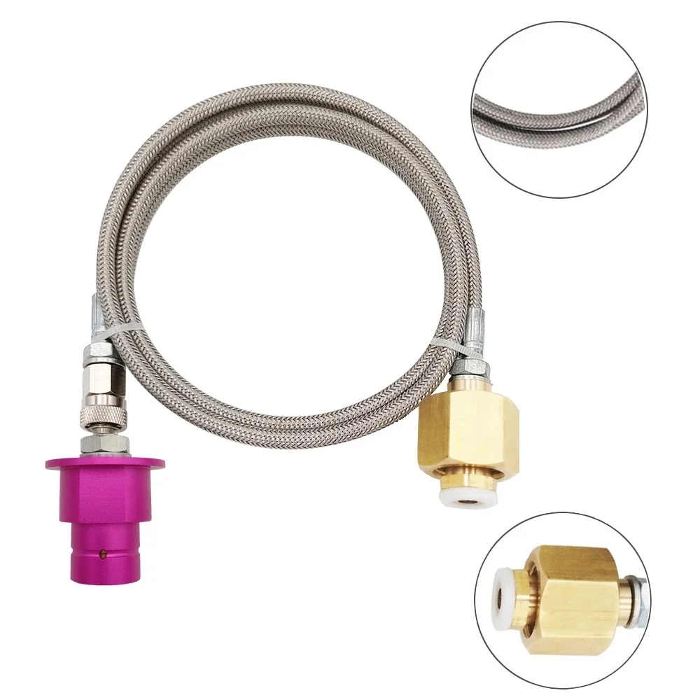 External Steel Braided Hose, 1.5 m, for Soda Club Adapter Set, for SodaStream DUO Terra Art W21.8-14, CGA320, G3/4