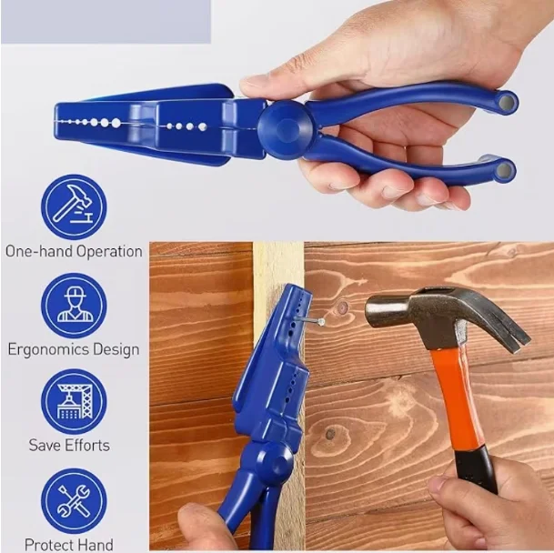 Clamp-Nail Pliers, the Perfect Tool for Hammering Nails Without Hurting Your Hands. Ideal for Use on Valentine's Day and Birthda