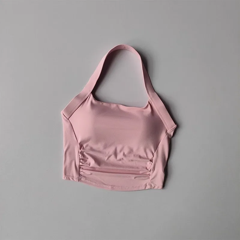 Damen-Sport-BH mit Nackenband, stoßdämpfend, rückenfrei, für Fitness, Yoga, Lauftraining, Pilates, Sporttop – Detail 11