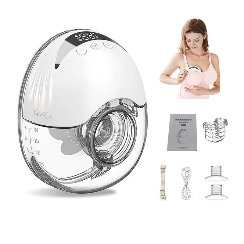Electric Silent Fully Automatic Underwear Hands-free Support for Pregnant Women Bilateral Breast Pump Portable Milking Machine